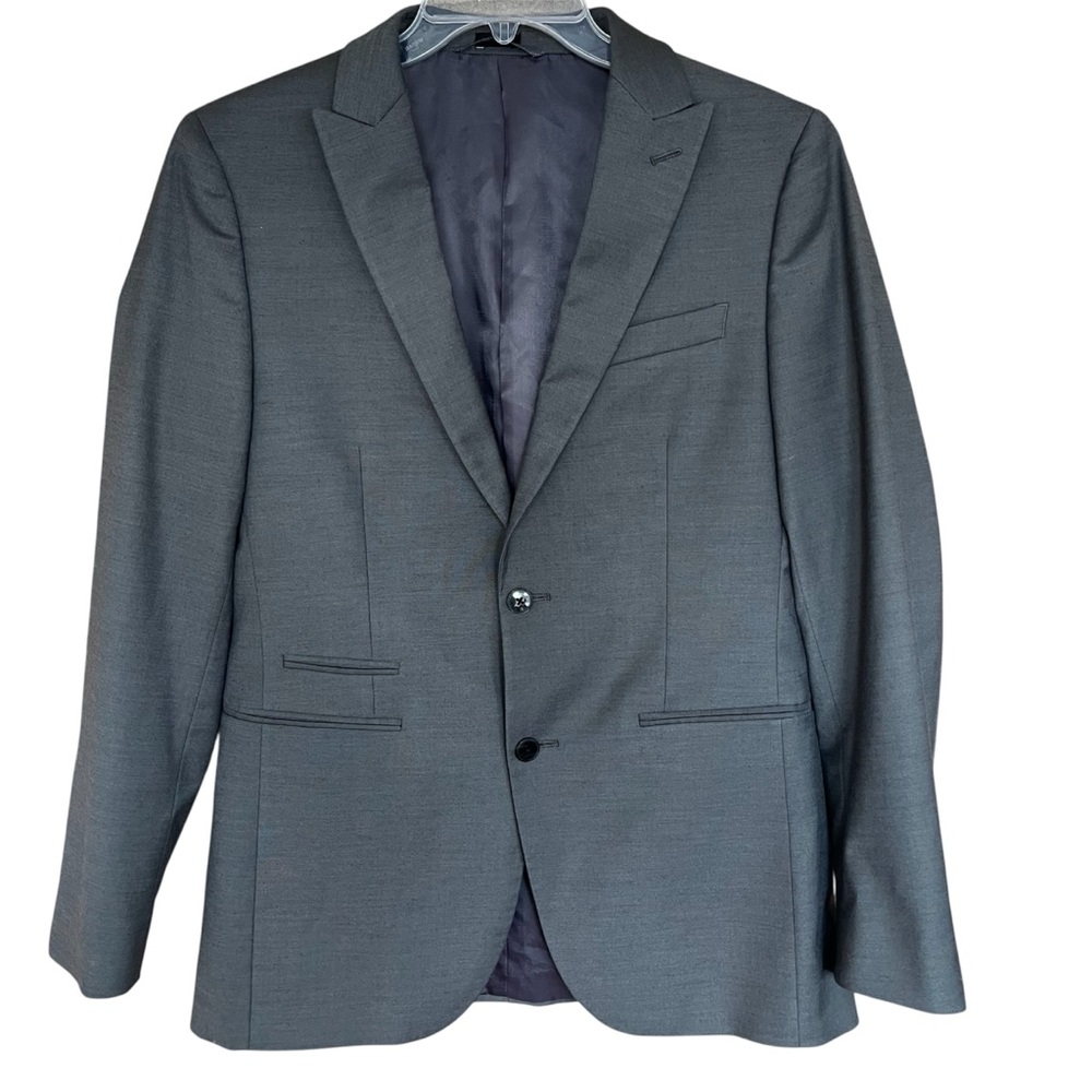 J Ferrar Blazer Men’s 40R Slim Gray Sport Suit Coat Jacket Blazer 2 Button